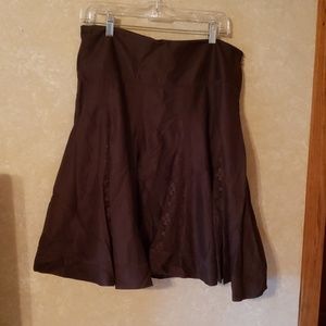 Brown ruffles skirt